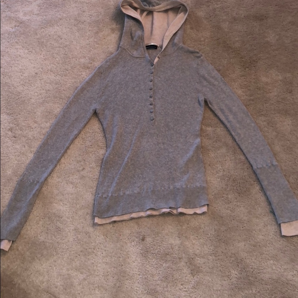 Gray and white sweater